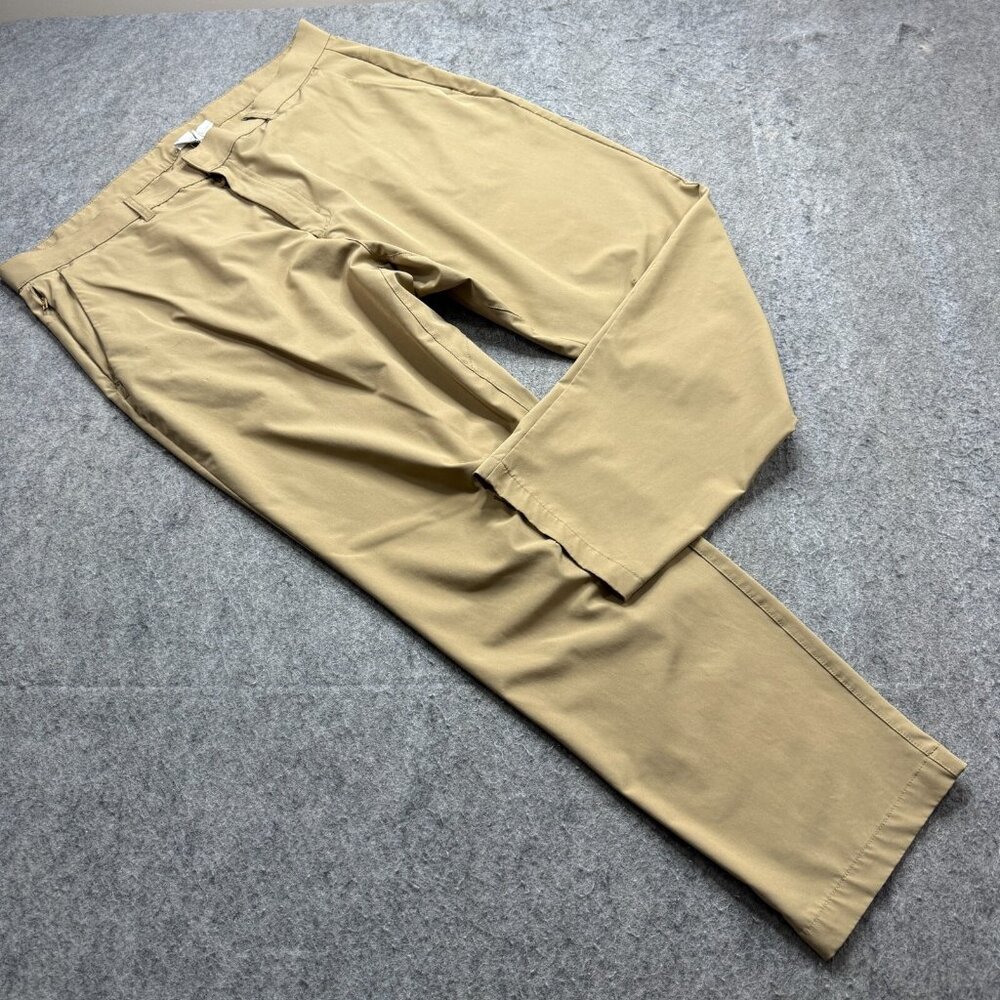 Fabletics Pants Men 38 x 29* Beige Stretch Tapered Chino Zip Pockets